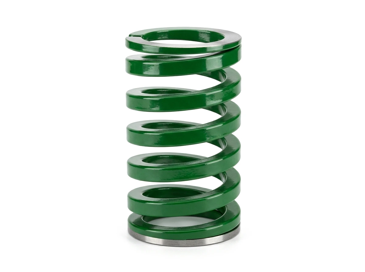 Heavy Load Green Series (4H / Green) - Engineered to ISO 10243 specifications with up to 24% maximum deflection. Designed for heavy automotive structural steel, high-tensile sheet blanking, and high-tonnage die strippers.